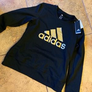 Adidas sweatshirt. Gold letters. New with tags